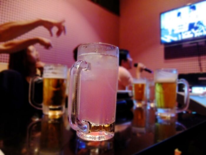 Drinking At The Karaoke In Japan