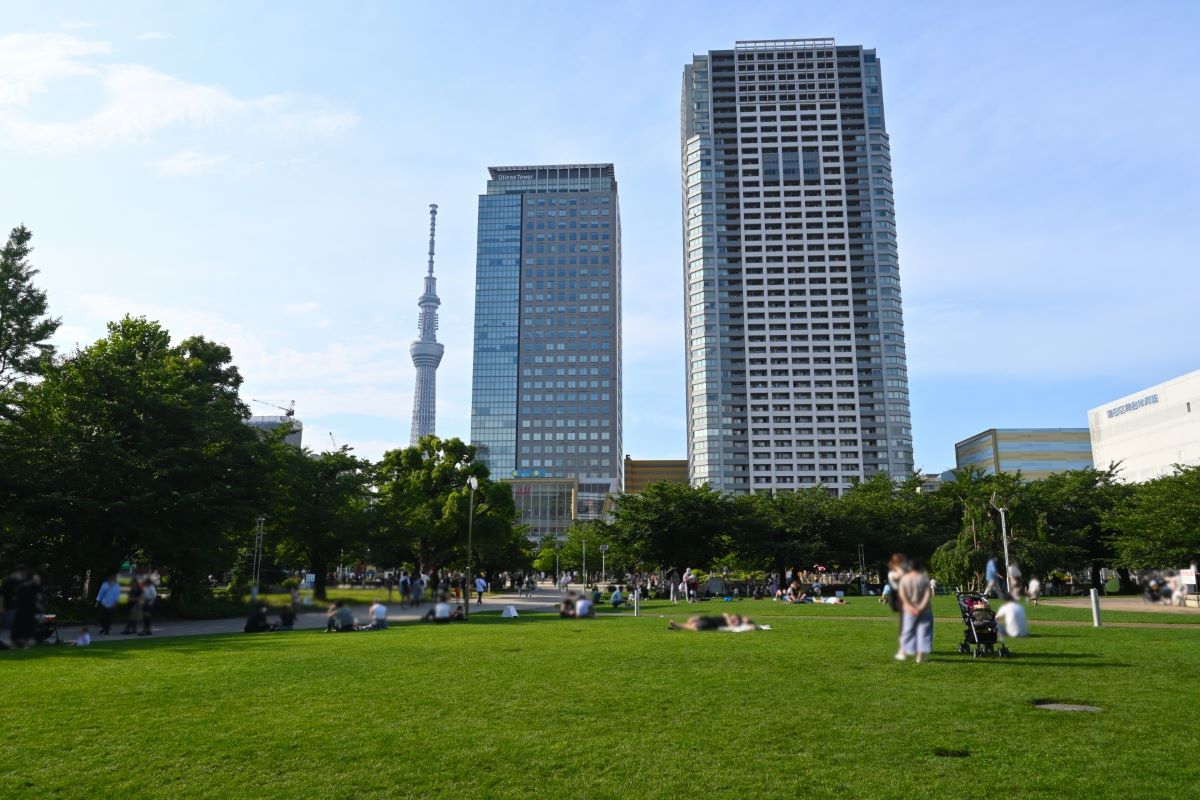 Tokyo Skytree seen from Kinshi Park Sumida