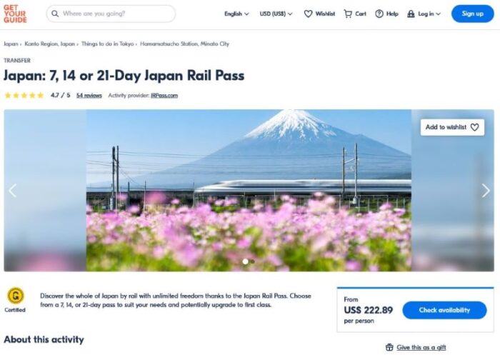Buying A Japan Rail Pass From Get Your Guide