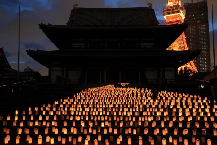 Candle Night For A Million People At Zojoji Temple